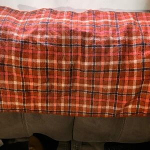 LOFT burnt orange and White Plaid scarf